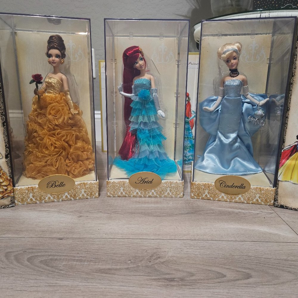 DISNEY DESIGNER PRINCESS DOLLS - BELLE, ARIEL, CINDERELLA